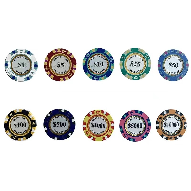 300 Yards Luxury Set High Quality Clay with metal core Poker Chip Casino Coins Supplier Chip Poker for Gambling