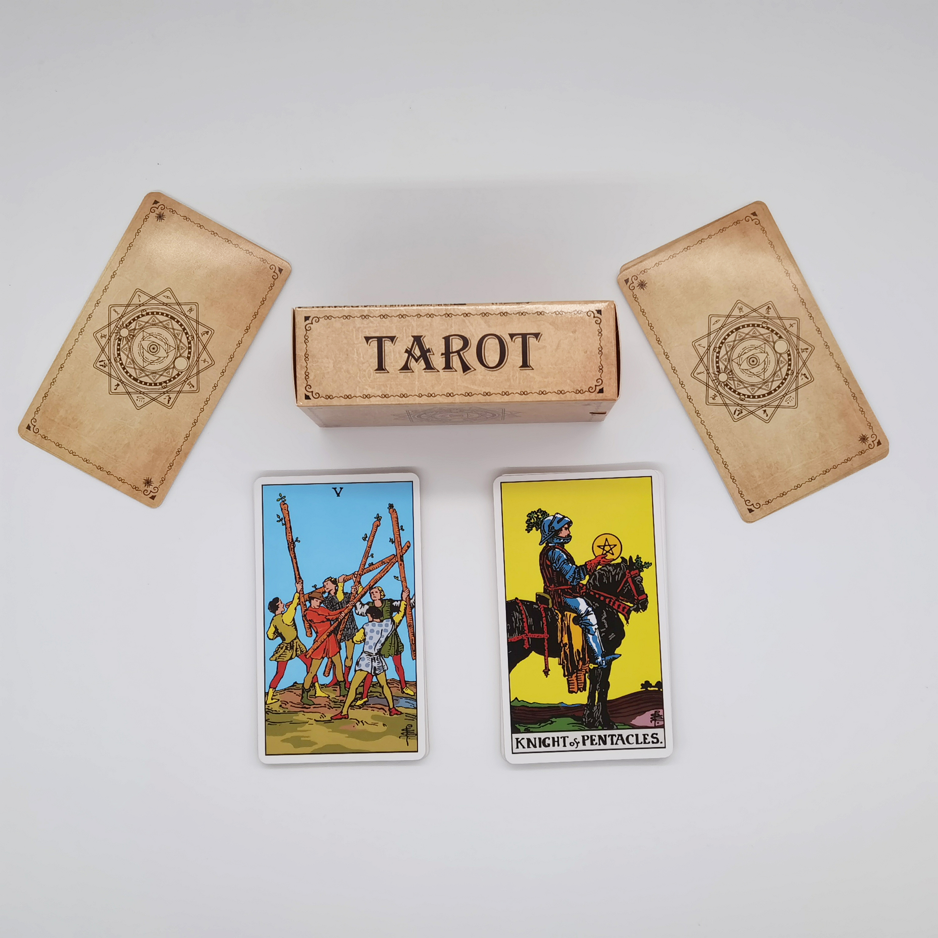 Eco Friendly 70*120mm 78 Sheet Playing Cards Custom Printing Large Tarot Cards With Guidebook