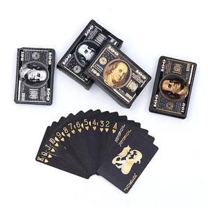 Playing Cards Wholesale High Quality Gold Foil Poker Card Waterproof Custom Logo Pvc Plastic Black And Gold Playing Cards