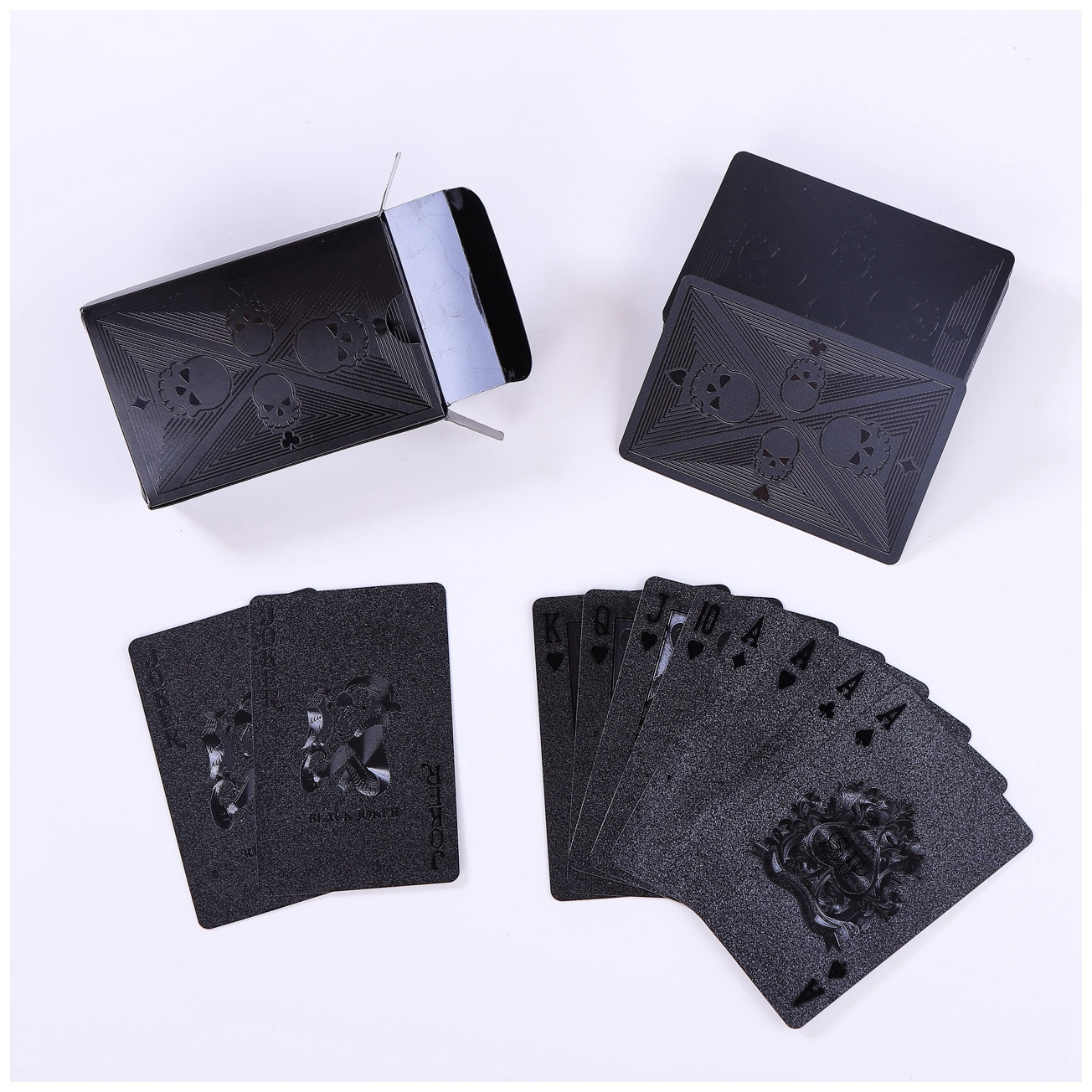 full Black full gold Foil Plated PET poker playing cards plastic smooth texture and easy to shuffle cards poker