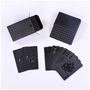 full Black full gold Foil Plated PET poker playing cards plastic smooth texture and easy to shuffle cards poker