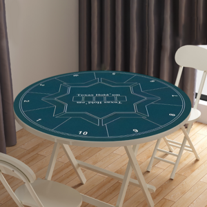 2024 New Products Round 0.9x0.9m Custom Rubber Blank Sublimation Gambling Poker Mat Felt Poker Table