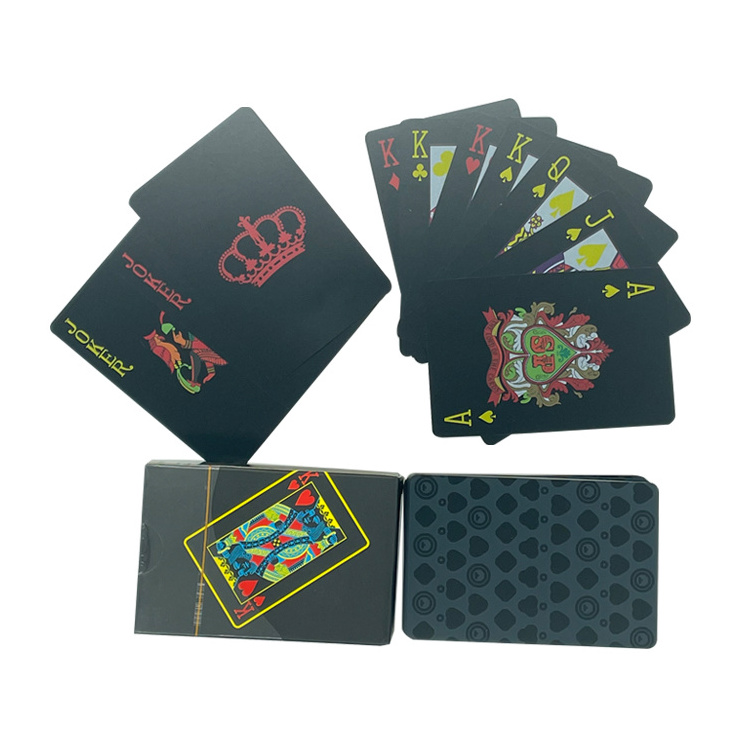 Custom Printing Double Sided 57x87mm Board Game Card Black Plastic Deck Card Custom Playing Cards With Box