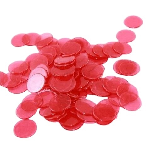 Transparent plastic bingo game accessories, wholesale of 19mm counting coin chips