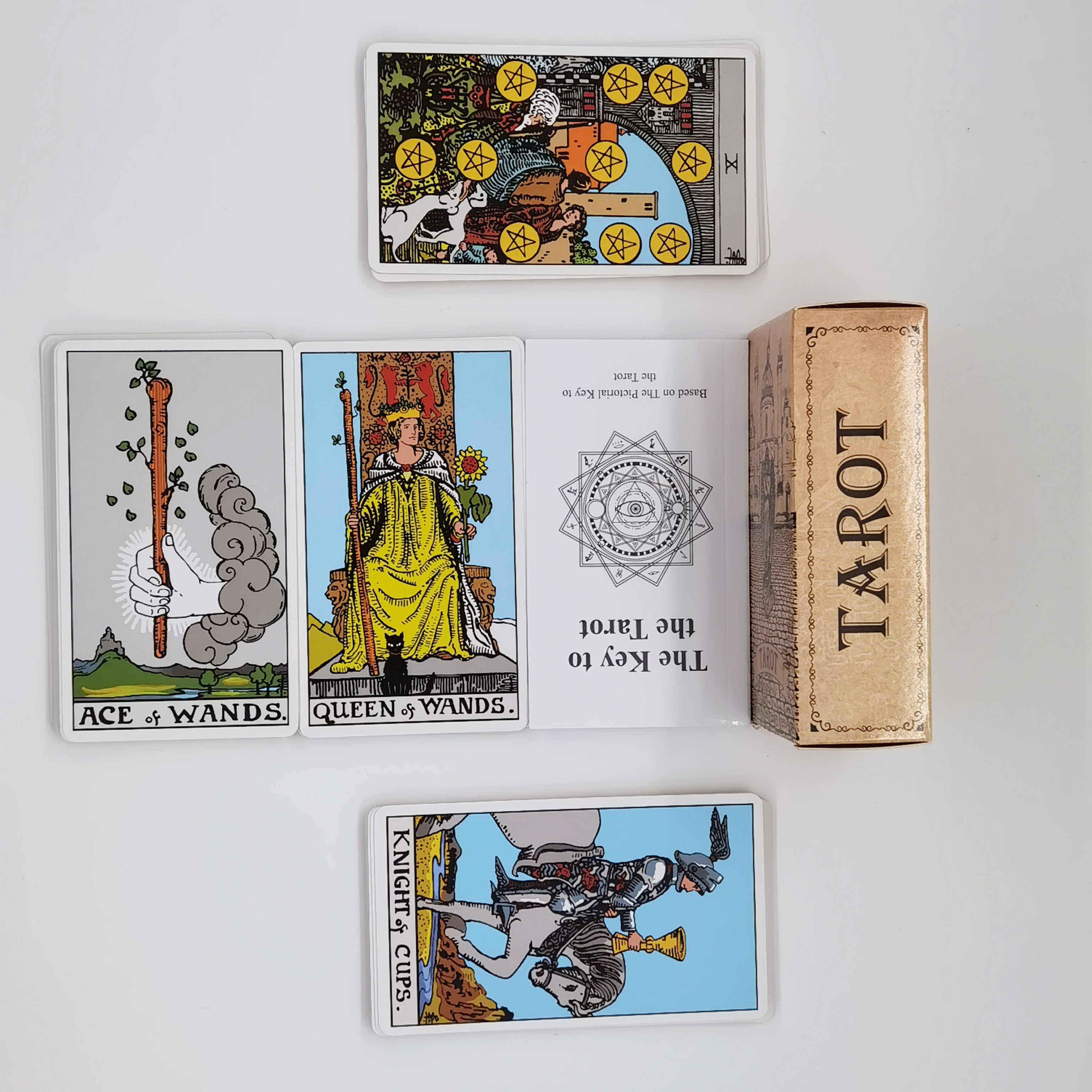 Eco Friendly 70*120mm 78 Sheet Playing Cards Custom Printing Large Tarot Cards With Guidebook