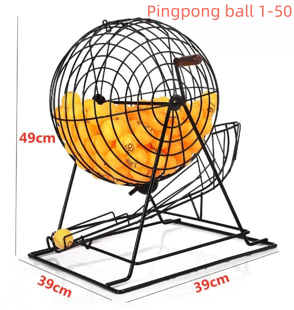 12 Inches Manual Two Color Ball Number Selection Lottery Turntable Annual Meeting Event Lottery Props Metal Lottery Machine