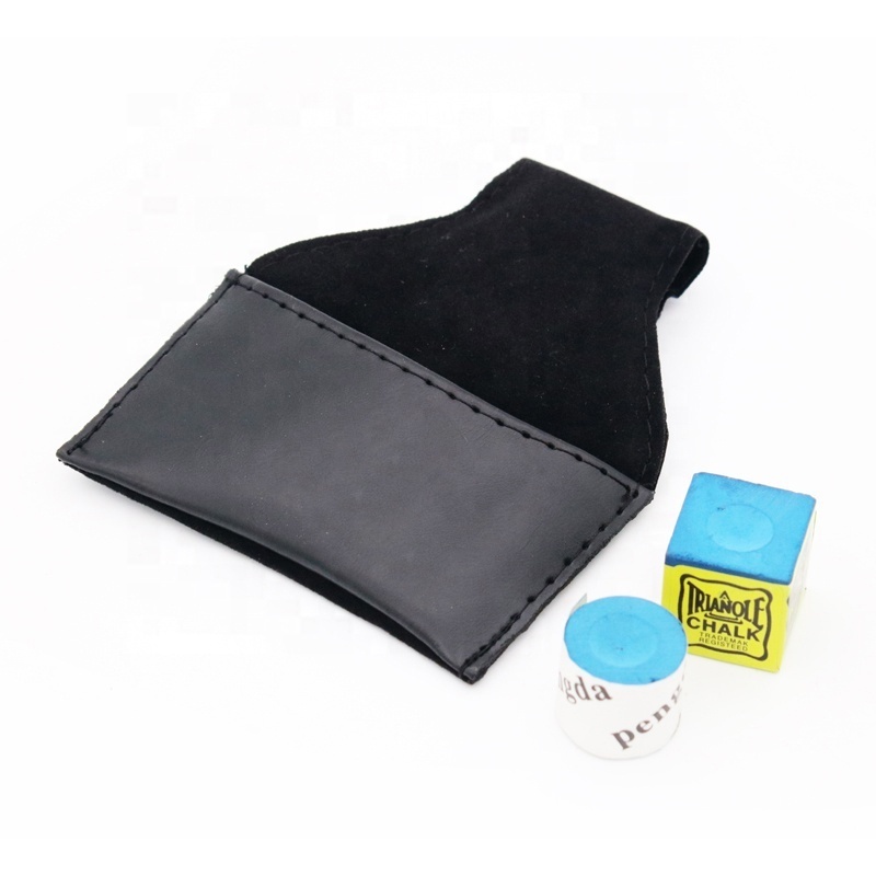 Real leather snooker chalk pouch billiard pool cue chalk pouch chalk holder