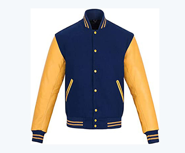 Men's Stylish Color Contrast Long Sleeves Varsity Jacket College Seniors Varsity Jackets