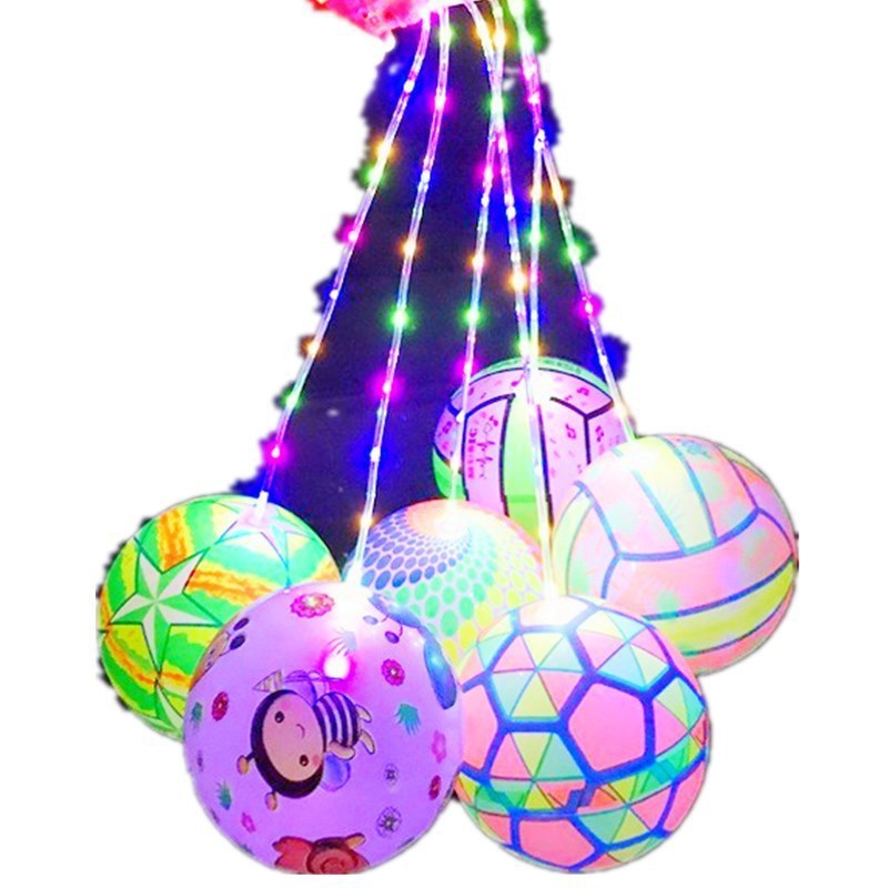 Pvc ball led flashing toy String Light Night Magic Luminous Bouncing Toy Balloon Ballon With Stick Swing Ball Football