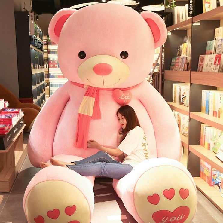 New wholesale Valentine's Day toys Teddy bear plush toy giant scarf bear big stuffed animal plush for children's birthday gifts