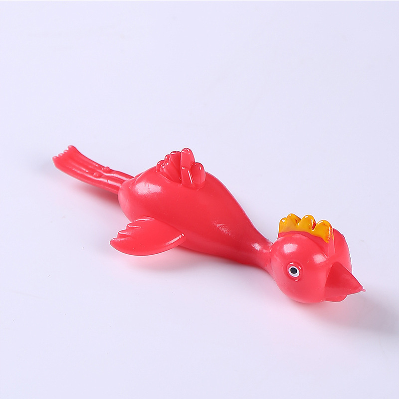 Hot sale TPR flying elastic turkey catapult soft finger stretchy chicken slingshot capsule children's fidget toys squishy toys