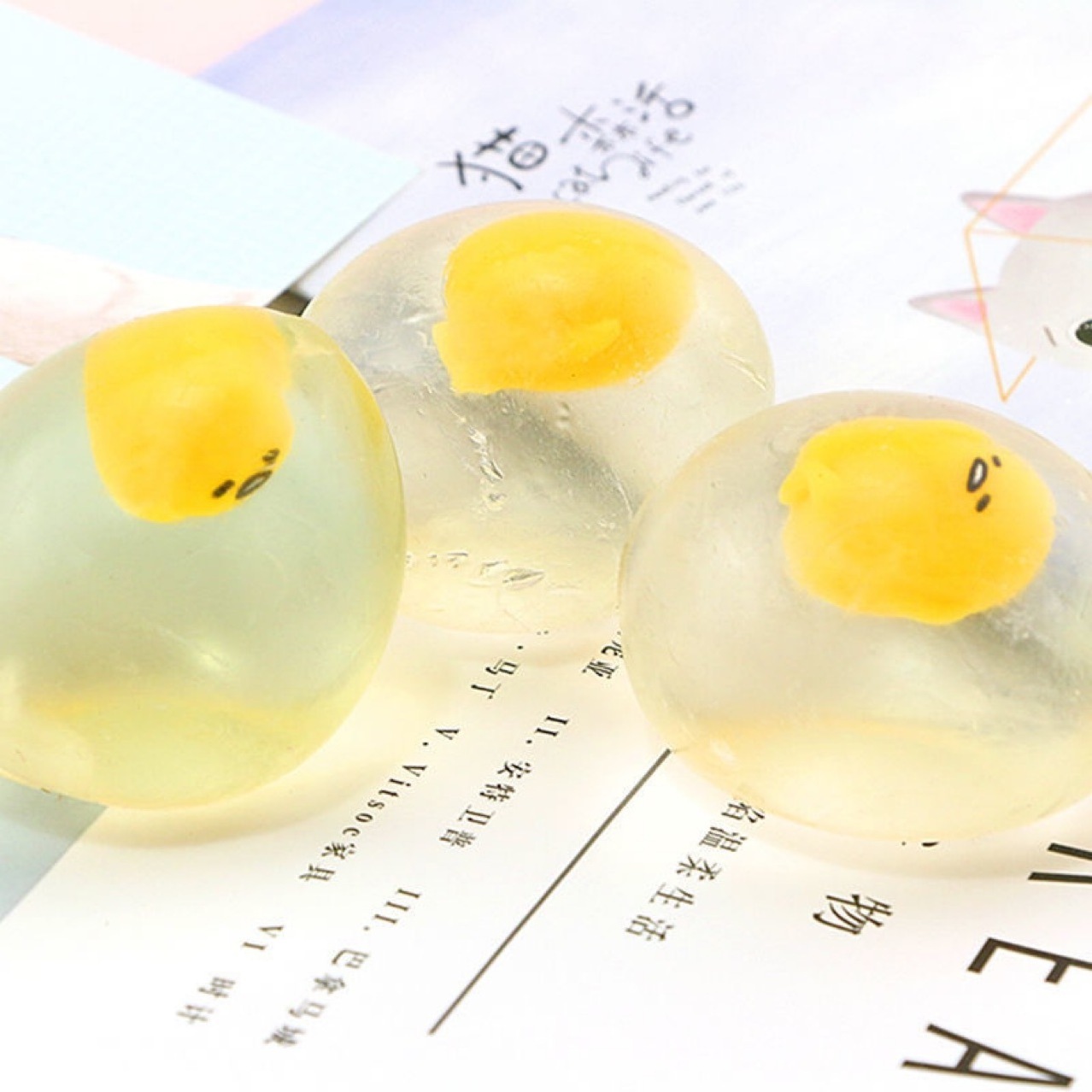 2023 Anti-stress toy Japanese Yolk Bro Pinch Lazy Ball Egg Decompression Toy Water Boiled Egg squishy stress ball fidget toy