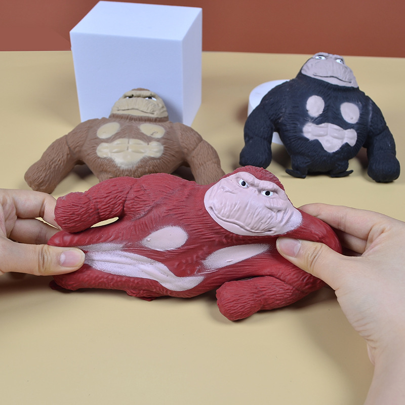 TikTok fall down stretchy chubby figure monkey sqishy toys squishy soft tpr gorilla suit stress relief squeeze squishy toys