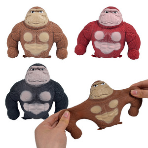 TikTok fall down stretchy chubby figure monkey sqishy toys squishy soft tpr gorilla suit stress relief squeeze squishy toys