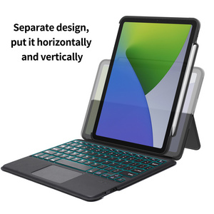 2022 New Hot Sale Detachable Rotating Shaft Keyboard Leather Case  Pen holder  Touchpad Keyboard  Case For iPad  11 10.9 2022