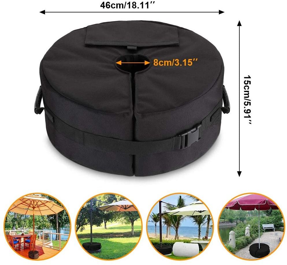 Outdoor Durable Oxford Detachable Round Umbrella Base Weight Sand Bag Camo Black Round Umbrella Base Weight Sand Bag