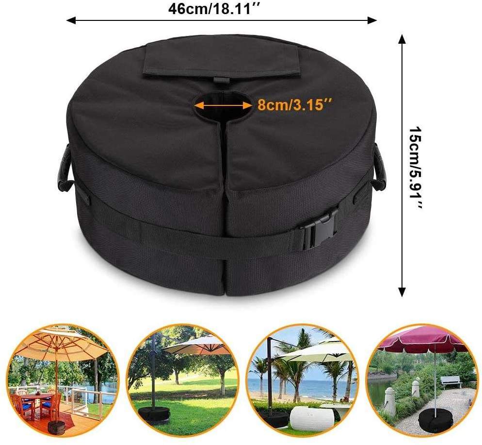 Durable Black 600D Oxford Detachable Round Sun Umbrella Base Weight Sand Bag For Offset Patio Umbrellas