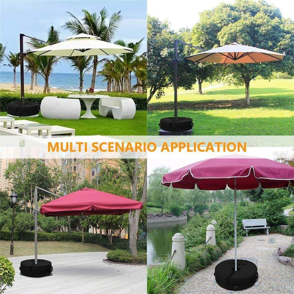 Patio Umbrella Base Weight Bag Round Weights Outdoor Sun Umbrella Stand Sand Bags With Durable Side Handle For Garden