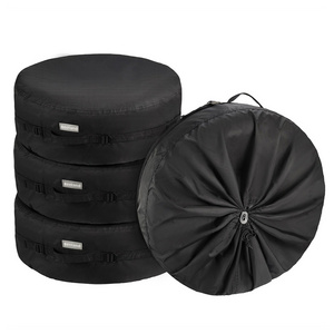 BEELAND 4 Pack Black Durable Winter Tire Storage Bags Car Spare Tire Cover With Handle