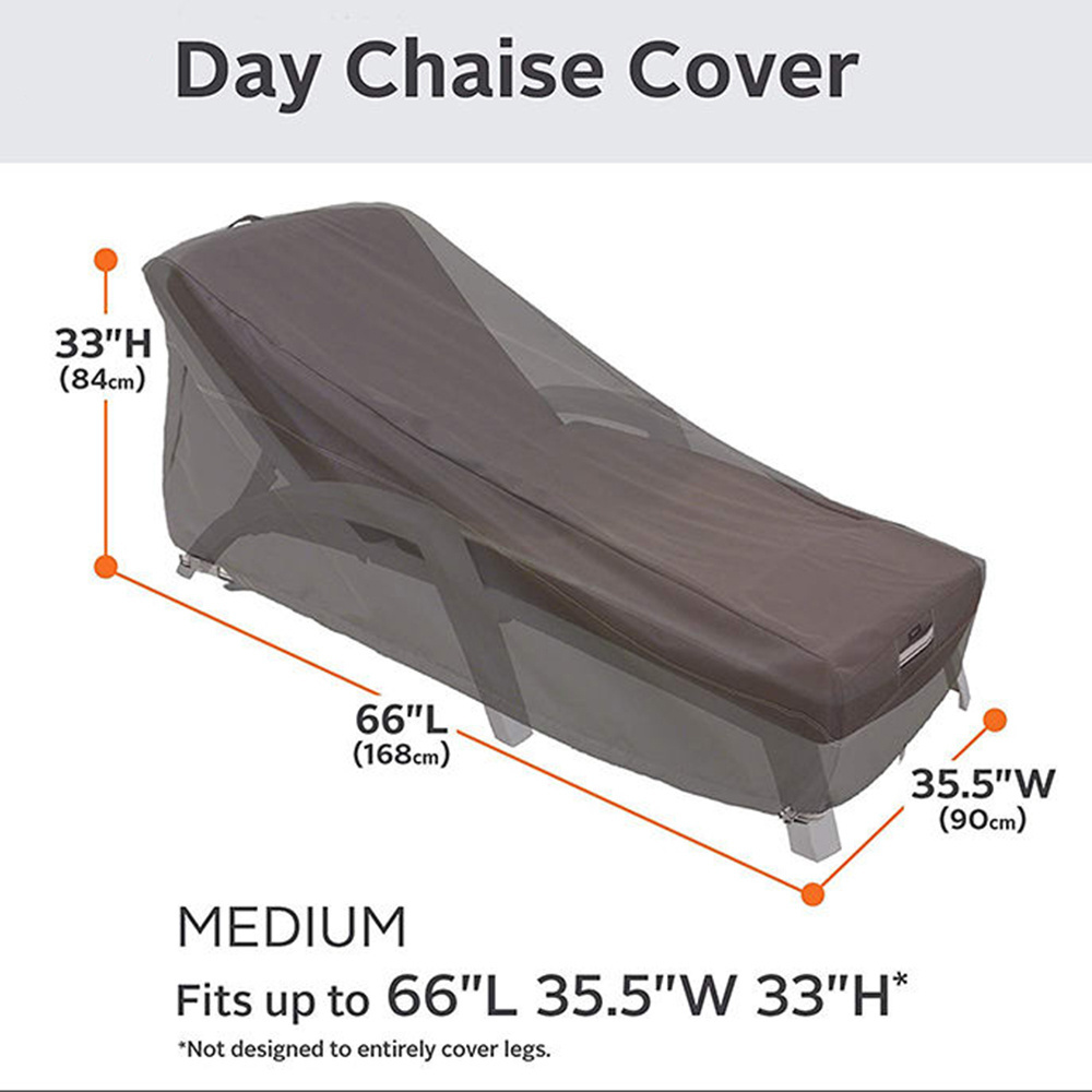 Heavy Duty Waterproof Lounge Chair Chaise Cover Outdoor Dustproof Patio Furniture Cover