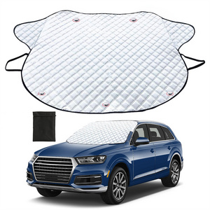 BEELAND Large Size 4-Layer Windshield Car Sunshade Cover Frostguard Winter Uv Magnetic Car Windshield Cover