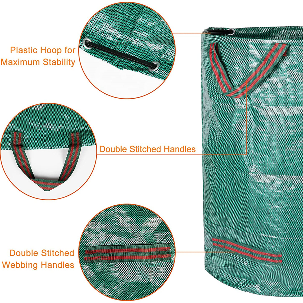 Heavy Duty PP Waterproof Gardening Garbage Weed Bag Wholesale Direct Collapsible Garden Leaf Bag