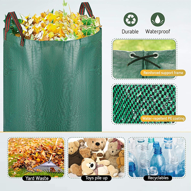 Heavy Duty PP Waterproof Gardening Garbage Weed Bag Wholesale Direct Collapsible Garden Leaf Bag