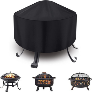 22- 34 Inch Tear Resistant Waterproof Outdoor Fire Pit Cover Dustproof Anti Uv Full Coverage Patio Round Fire Pits Cover