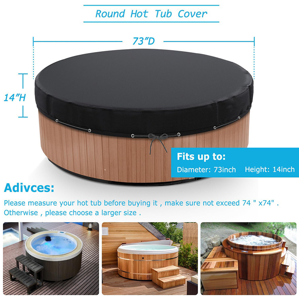 BEELAND Heavy Duty 600D Oxford wholesale SPA Covers UV Protection Windproof Round Hot Tub Cover