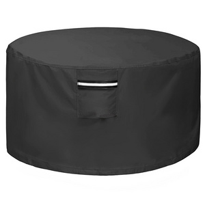 Black Outdoor Fire Pit Furniture Covers Heavy Duty Waterproof Round Patio Fire Pit Table Cover