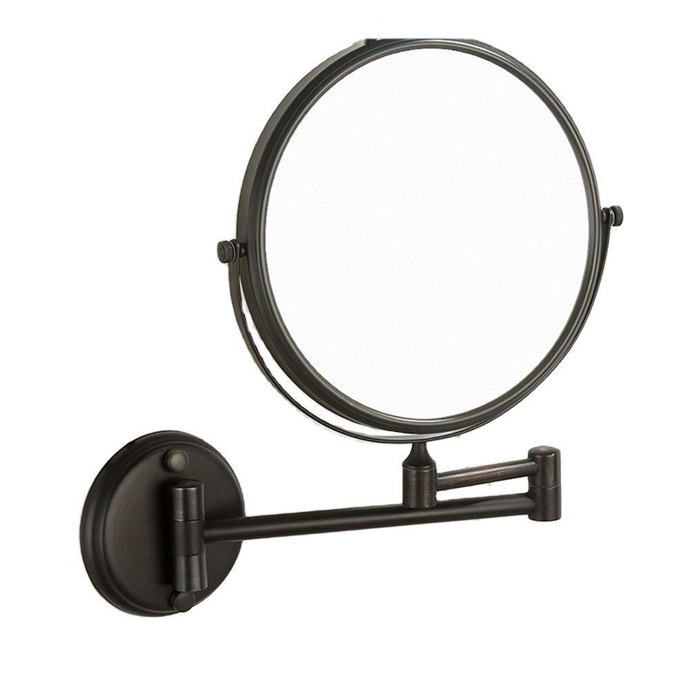 Beelee Bathroom Black Folded Mirror Double Sides Wall Cosmetic Magnifying Mirror