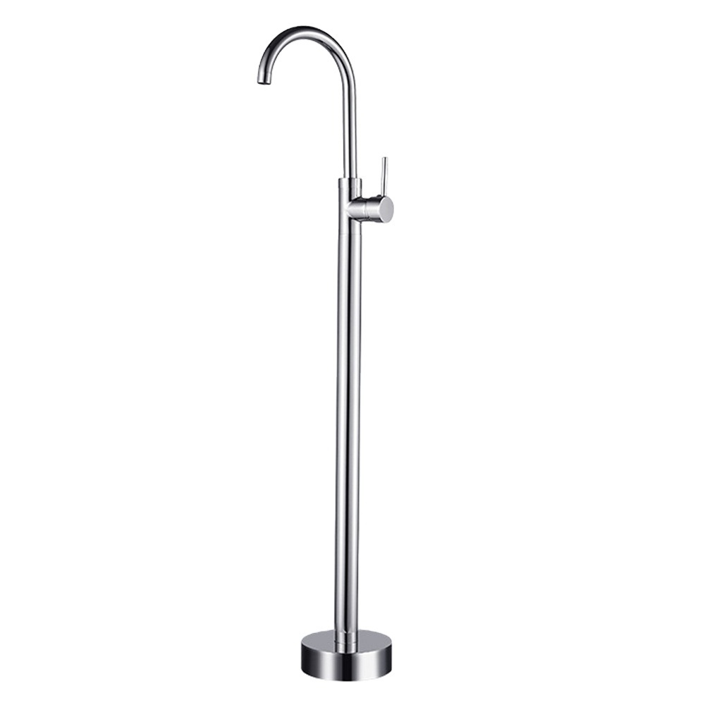 Beelee BL19000C Polished Chrome Freestanding Bathtub Faucet Floor Mount Bath Tub Faucet