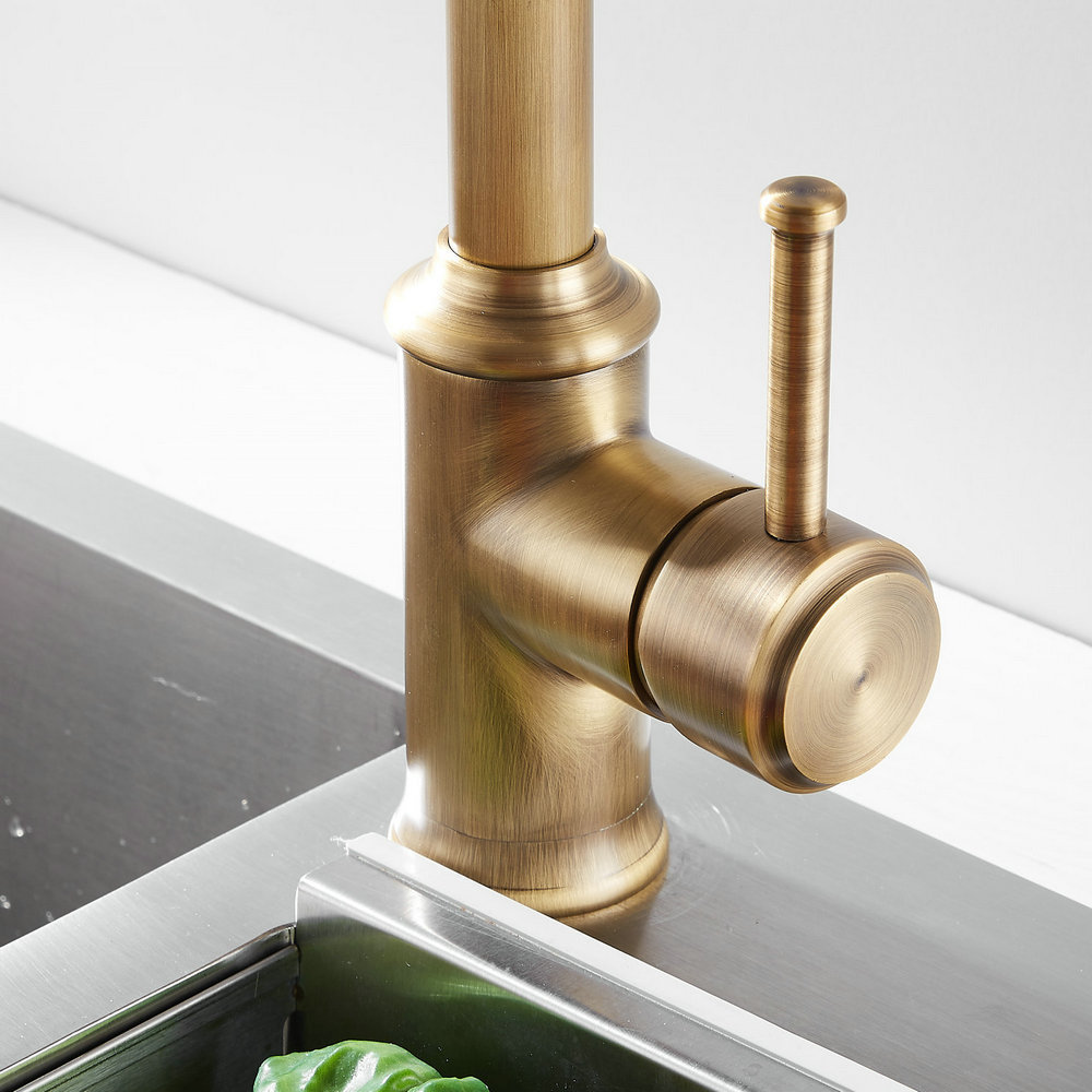 Beelee Bathroom Plumbing Fixtures Single Hole Brass Antique Faucet for Kitchen