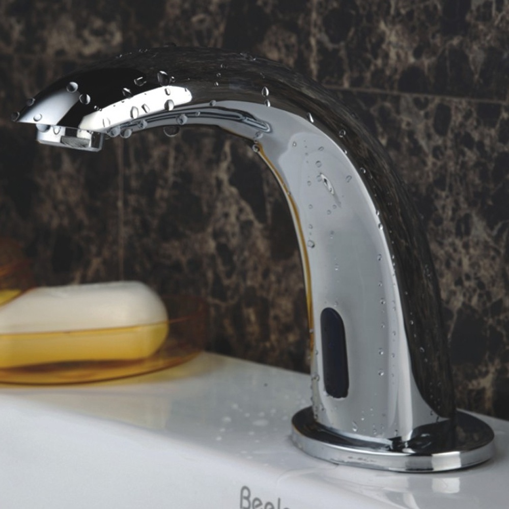 Beelee Bathroom Deck Mounted Hands Free Automatic Water saver Tap Water Faucet with Electronic Sensors