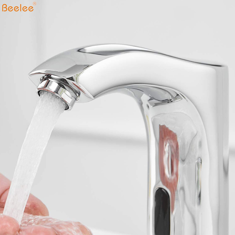 Beelee Motion Activated Hands Free Automatic Touch Sensor Water Tap Commercial Touchless Faucet With Hole Cover Deck Plate