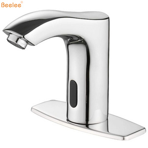 Beelee Motion Activated Hands Free Automatic Touch Sensor Water Tap Commercial Touchless Faucet With Hole Cover Deck Plate