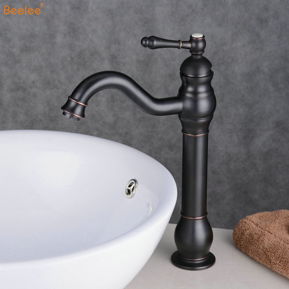 Beelee BL6040B Oil Rubbed Bronze Retro Bathroom Sink Basin Faucet, Bathroom Vessel Sink Faucet