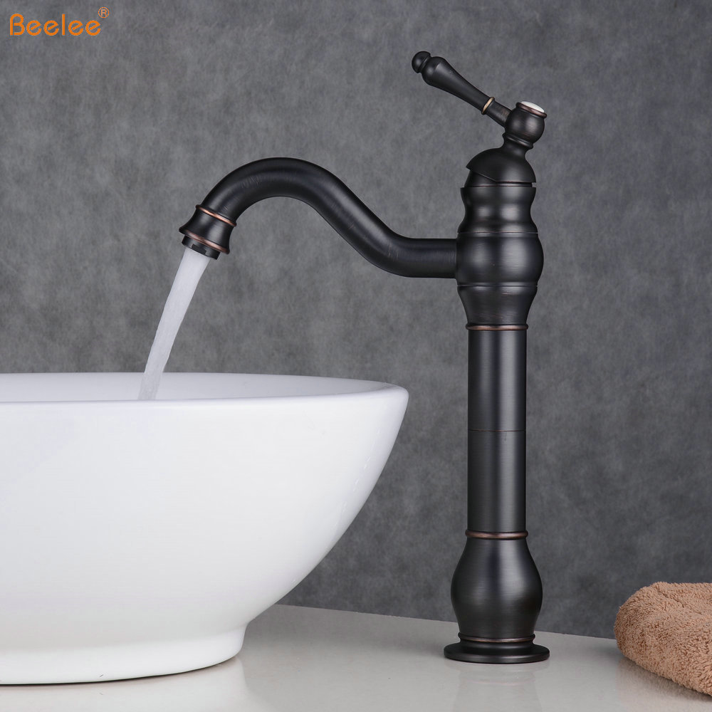 Beelee BL6040B Oil Rubbed Bronze Retro Bathroom Sink Basin Faucet, Bathroom Vessel Sink Faucet