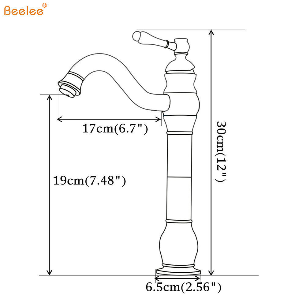 Beelee BL6040B Oil Rubbed Bronze Retro Bathroom Sink Basin Faucet, Bathroom Vessel Sink Faucet