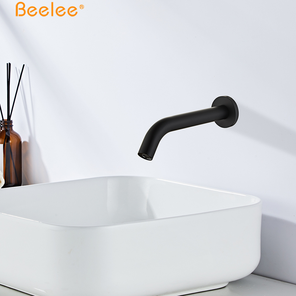 Beelee Wall Mounted Black Auto Water Tap Basin Sensor Faucet