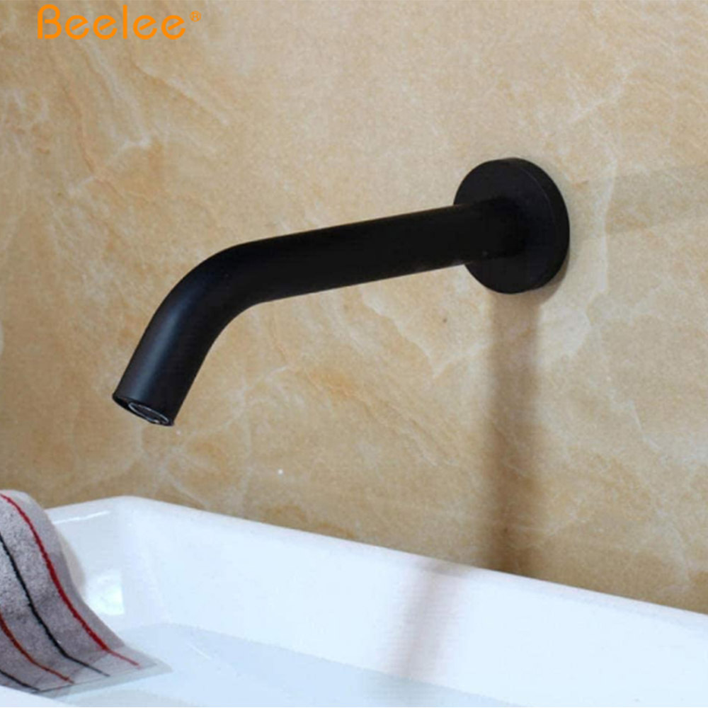 Beelee Wall Mounted Black Auto Water Tap Basin Sensor Faucet