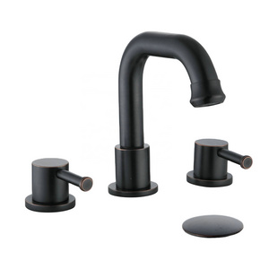 ORB Basin Faucet 3 Holes Deck Mount Bathtub Faucet With Double Handles