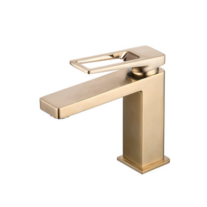 Beelee Modern Brass Brushed Gold Color Basin Faucet Tap Washbasin Mixer Bathroom Lavatory Faucets