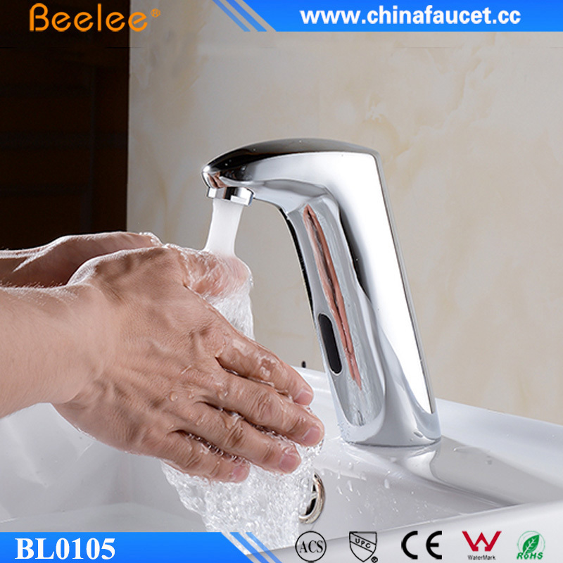 Beelee Bathroom No-touch Brass Infrared Sensor Wash Basin Mixer Water Taps Faucet