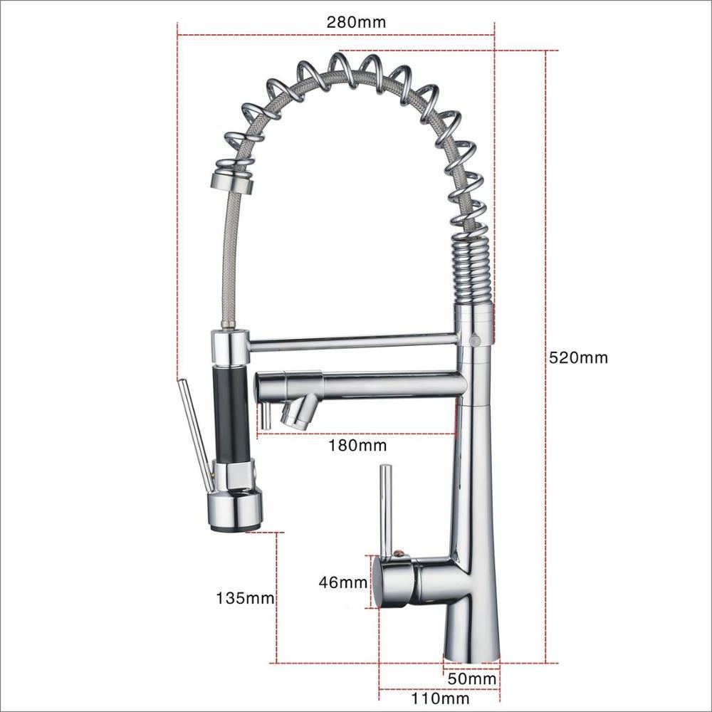 Beelee BL7091B Oil Rubbed Bronze Pre Rinse Spring Pull Down Kitchen Sink Faucet Mixer Tap