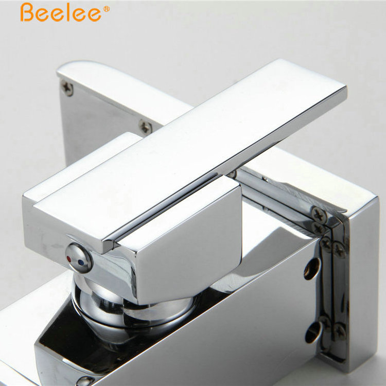 Beelee BL0501F Modern Hydro power LED Basin Mixer Tap Brass Single Handle LED Waterfall Bathroom Faucet