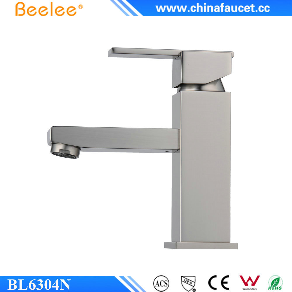 Beelee BL6304N Lead Free Copper One Hole Single Handle Basin Mixer Brushed Nickel Brass Vanity Lavatory Bathroom Faucet