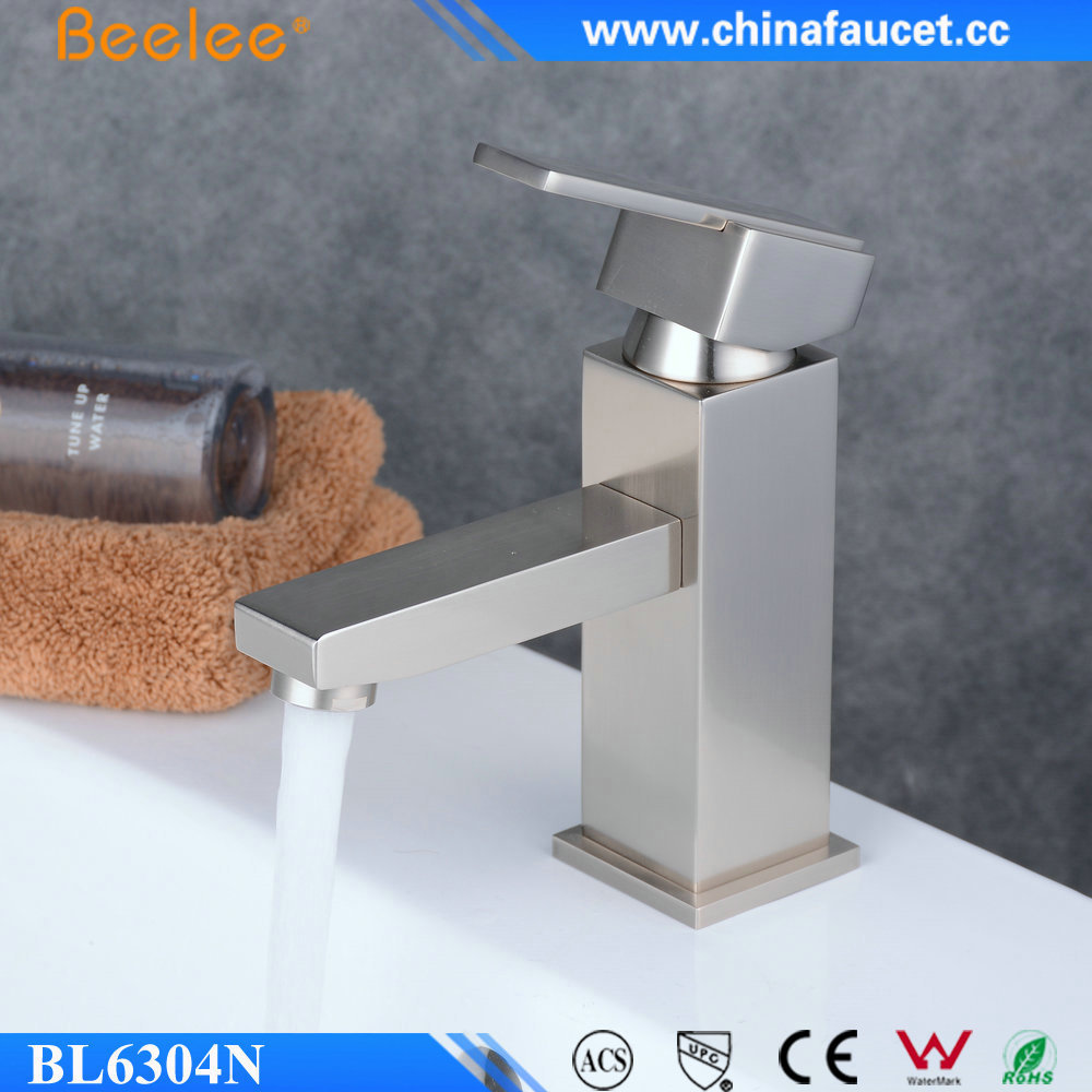 Beelee BL6304N Lead Free Copper One Hole Single Handle Basin Mixer Brushed Nickel Brass Vanity Lavatory Bathroom Faucet