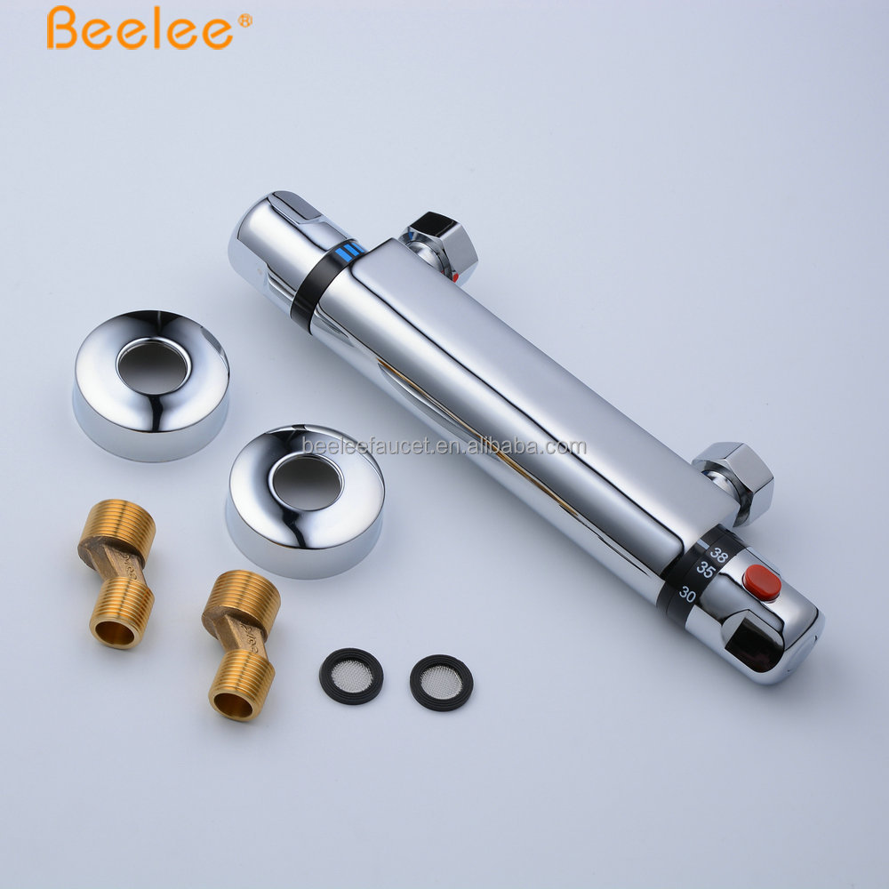 Beelee BL0202 Dual Handle Brass Thermostatic Exposed Bath Shower Faucets