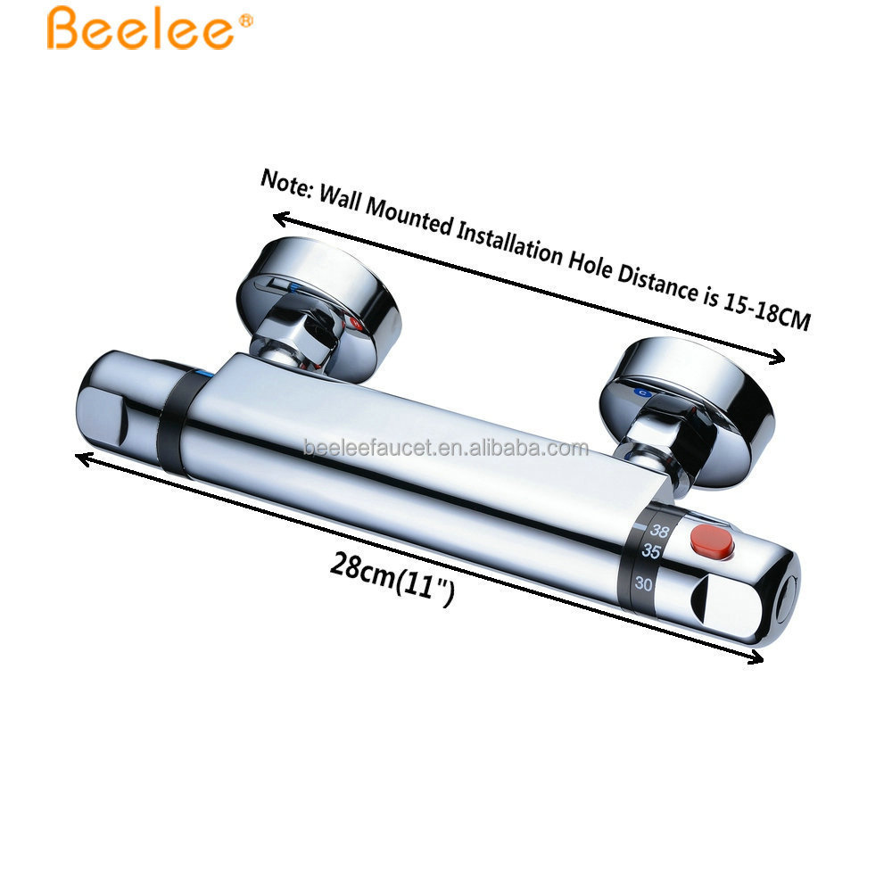 Beelee BL0202 Dual Handle Brass Thermostatic Exposed Bath Shower Faucets